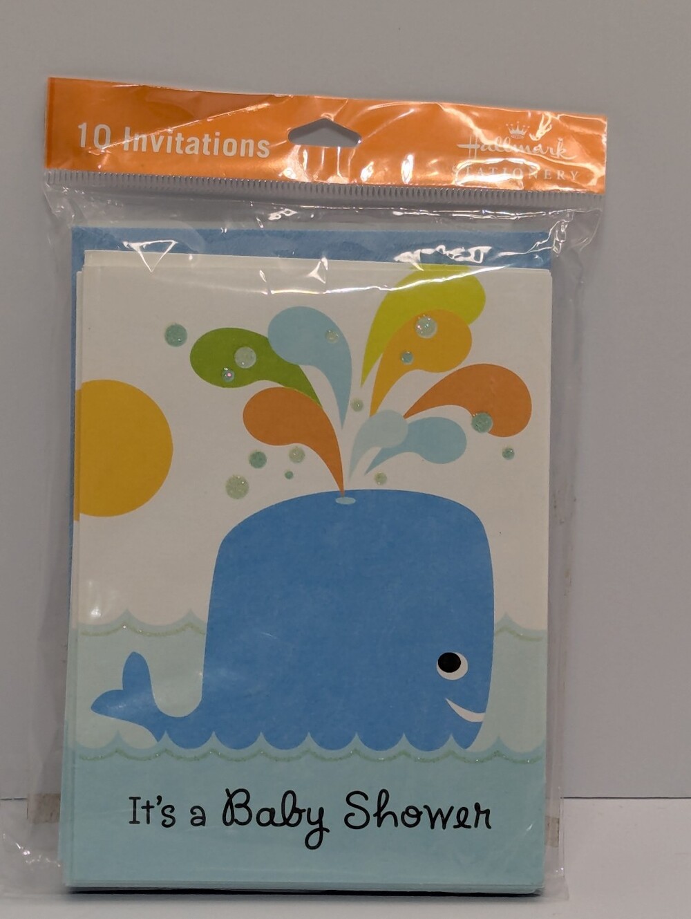 NOS Package of 10 It's a Baby Shower Whale Sea Ocean Invitations  Hallmark